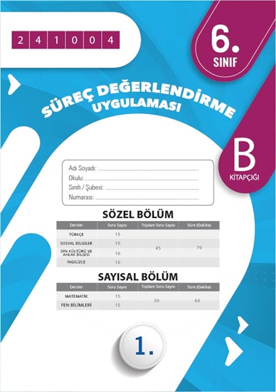 Omage 6. Sınıf Süreç Değerlendirme Ekim B Söz-say Kod 241004